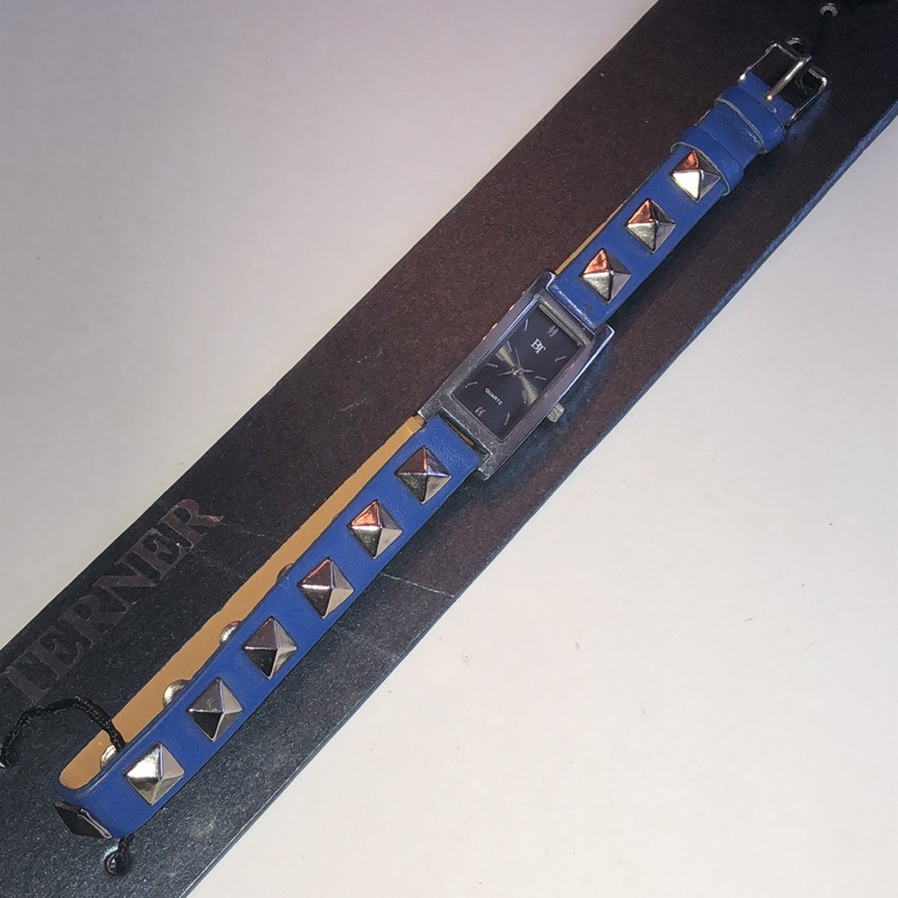 Terner Blue Studded Watch NEEDS BATTERY